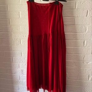 FUZZI  Wrap Red Maxi Skirt Size S